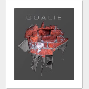 Torn Brick Wall Hockey Goalie - hockey player Posters and Art